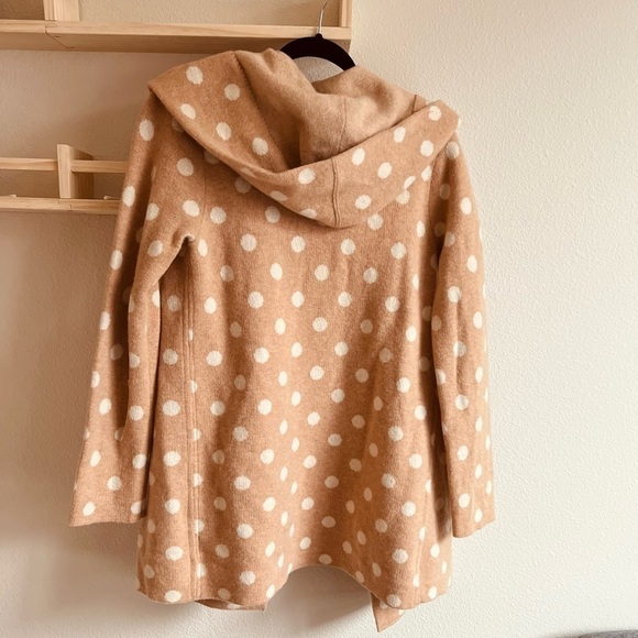 anthropologie Field Flower Dottie hooded Polka Dot sweater. Wool 100%. - Picture 7 of 10